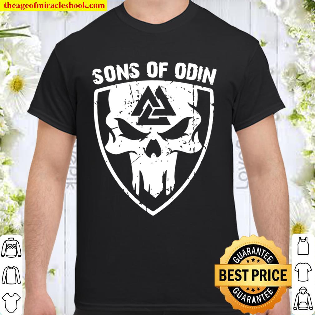 Sons Of Odin With Valknut Back Skull limited Shirt, Hoodie, Long Sleeved, SweatShirt