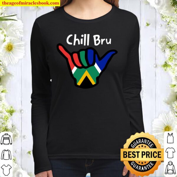 South Africa Chill Bru Hand South African Flag Women Long Sleeved