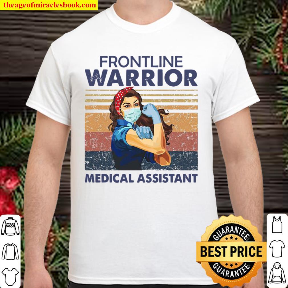 Strong Woman Face Mask Frontline Warrior Medical Assistant Vintage limited Shirt, Hoodie, Long Sleeved, SweatShirt
