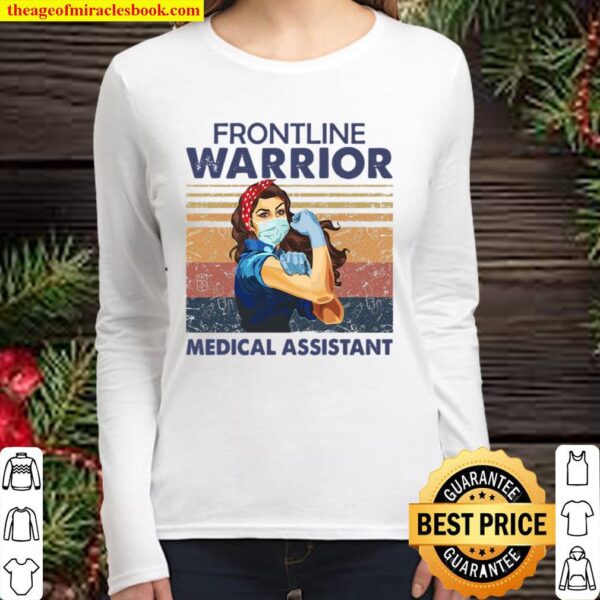 Strong Woman Face Mask Frontline Warrior Medical Assistant Vintage Women Long Sleeved