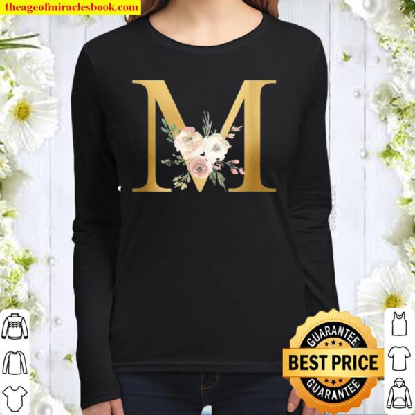 Stylish Personalized design For Mothers, Teachers Letter M Women Long Sleeved