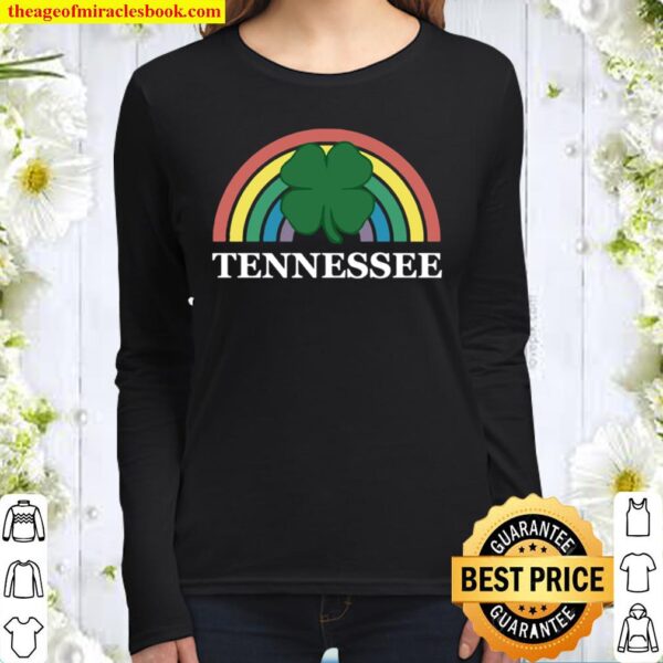 Tennessee Shamrock St. Patrick’s Day Irish Clover Rainbow Women Long Sleeved