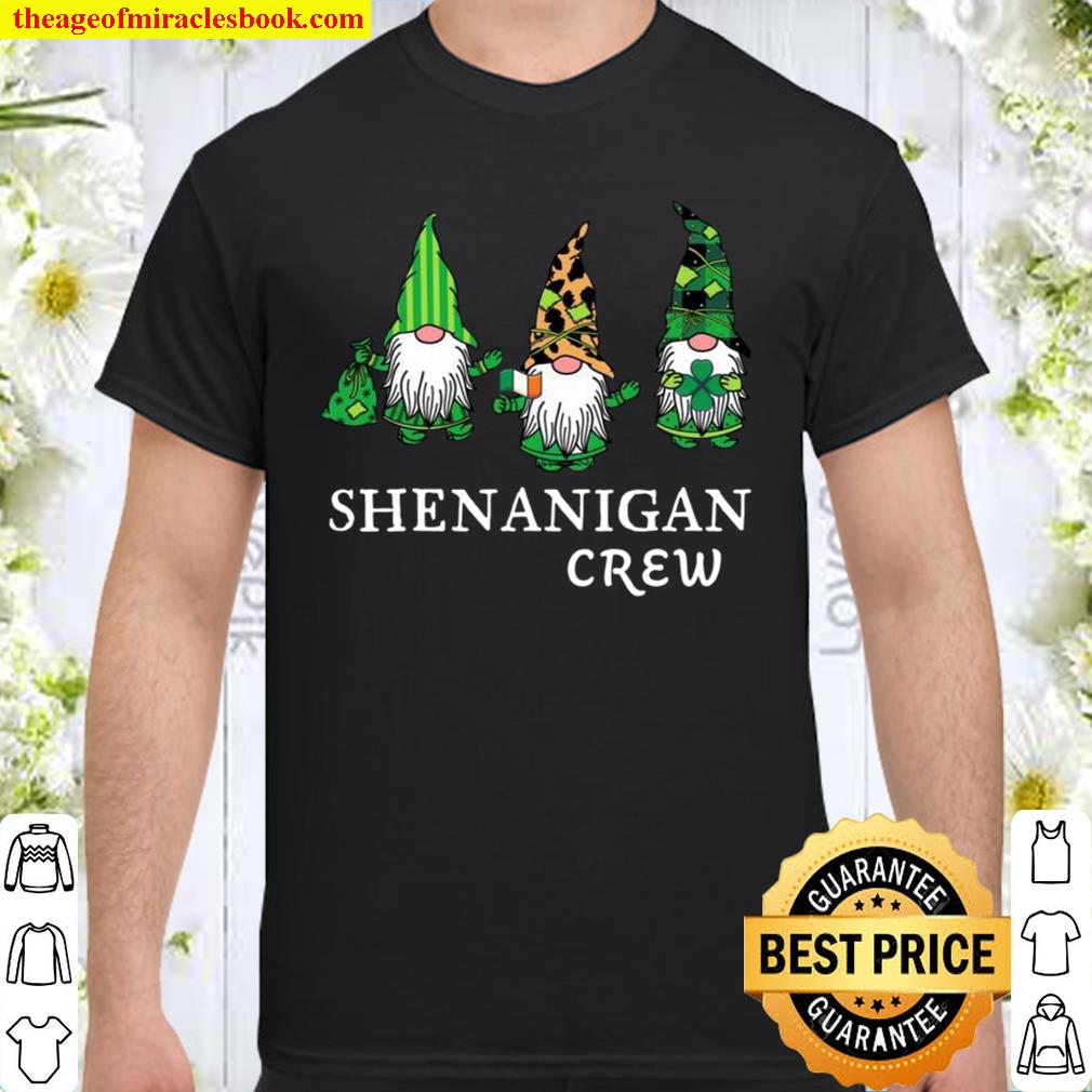 Three Gnomes Holding Shamrock Irish Flag St Patrick’s limited Shirt, Hoodie, Long Sleeved, SweatShirt