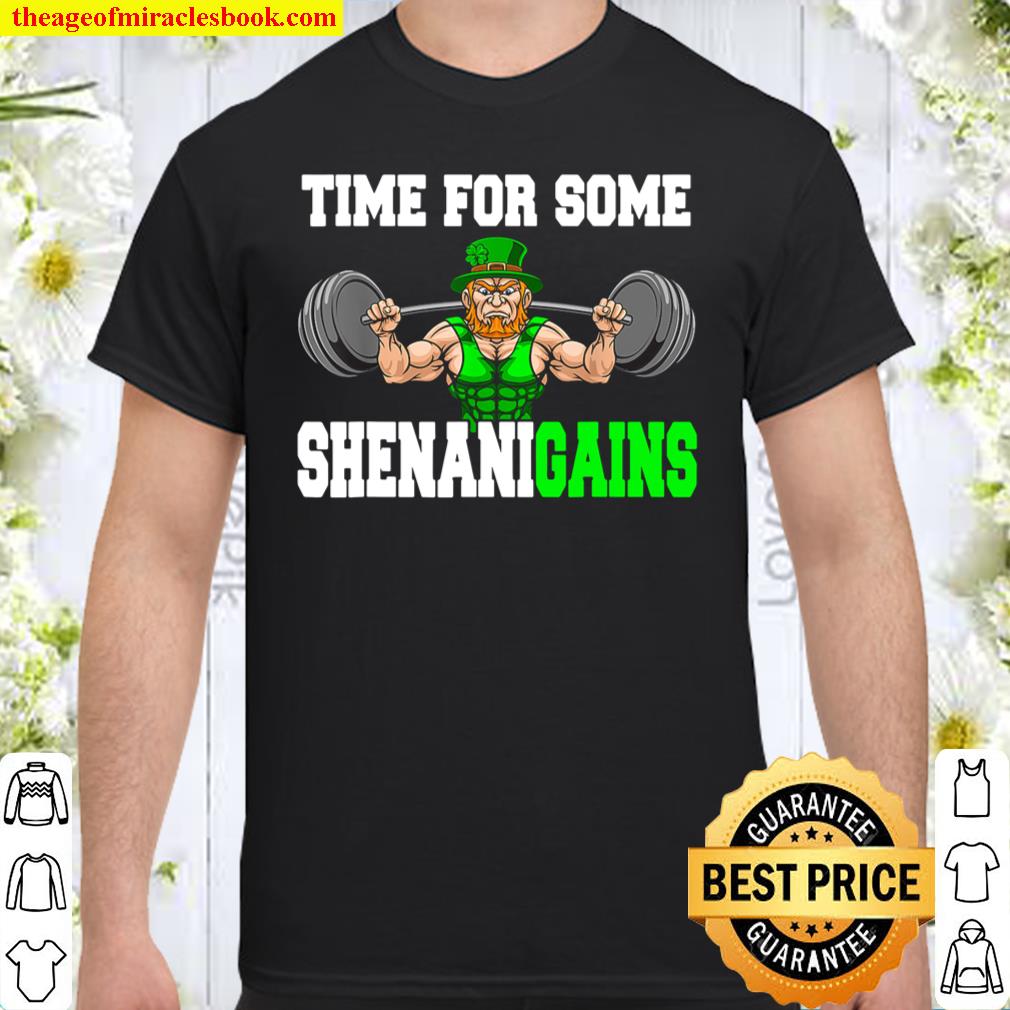 Time For Some Shenanigains Lifting Leprechaun St Patrick Day shirt, hoodie, tank top, sweater
