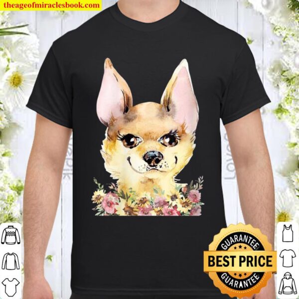 Womens Chihuahua Shirt Cute Floral Dog Shirt