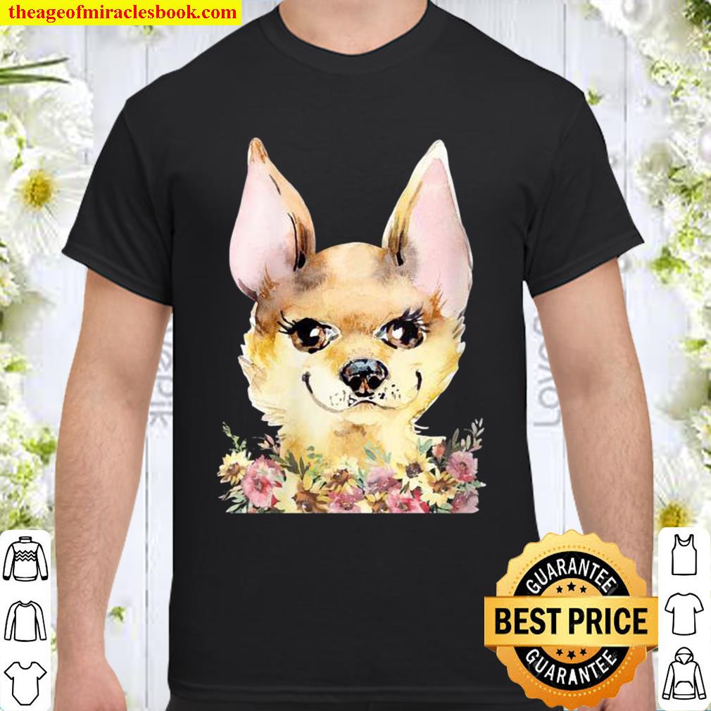Womens Chihuahua Shirt Cute Floral Dog hot Shirt, Hoodie, Long Sleeved, SweatShirt