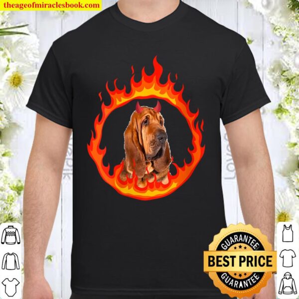 Womens Devil Dog Bloodhound V-Neck Shirt