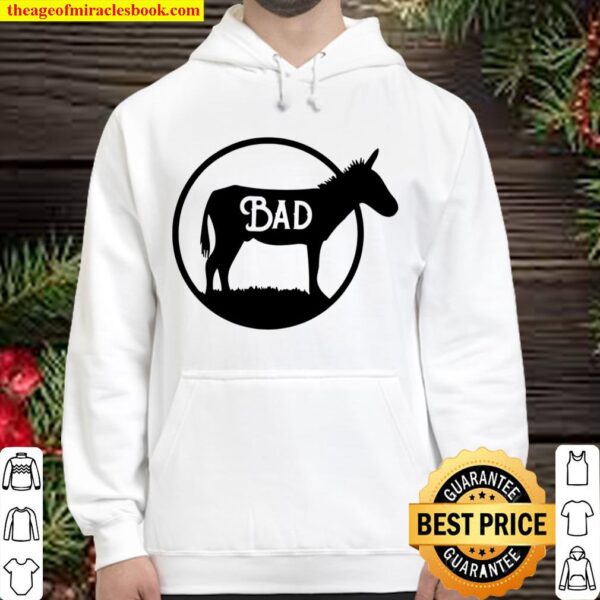 Womens Funny And Subtle Bad Ass Donkey Sarcasm V-Neck Hoodie