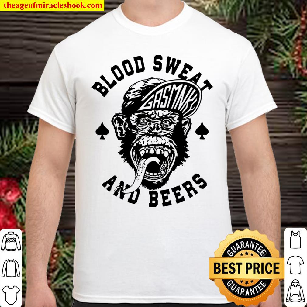 Womens Gas Monkey Garage Blood Sweat And Beers Cool Hat Poster V-Neck shirt, hoodie, tank top, sweater