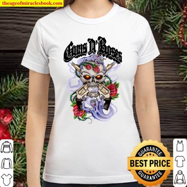 Womens Guns N’ Roses Official Guns N’ Demons Purple Smoke V-Neck Classic Women T-Shirt