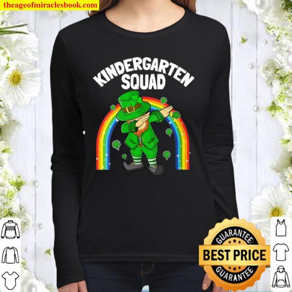Womens Kindergarten Squad Leprechaun St Patrick’s Day Teacher Women Long Sleeved