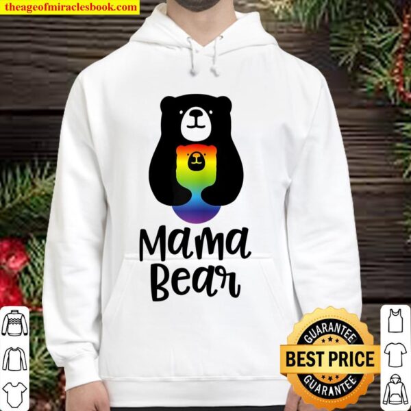 Womens Lgbt Mom Mama Bear Mothers Gift Rainbow Hoodie