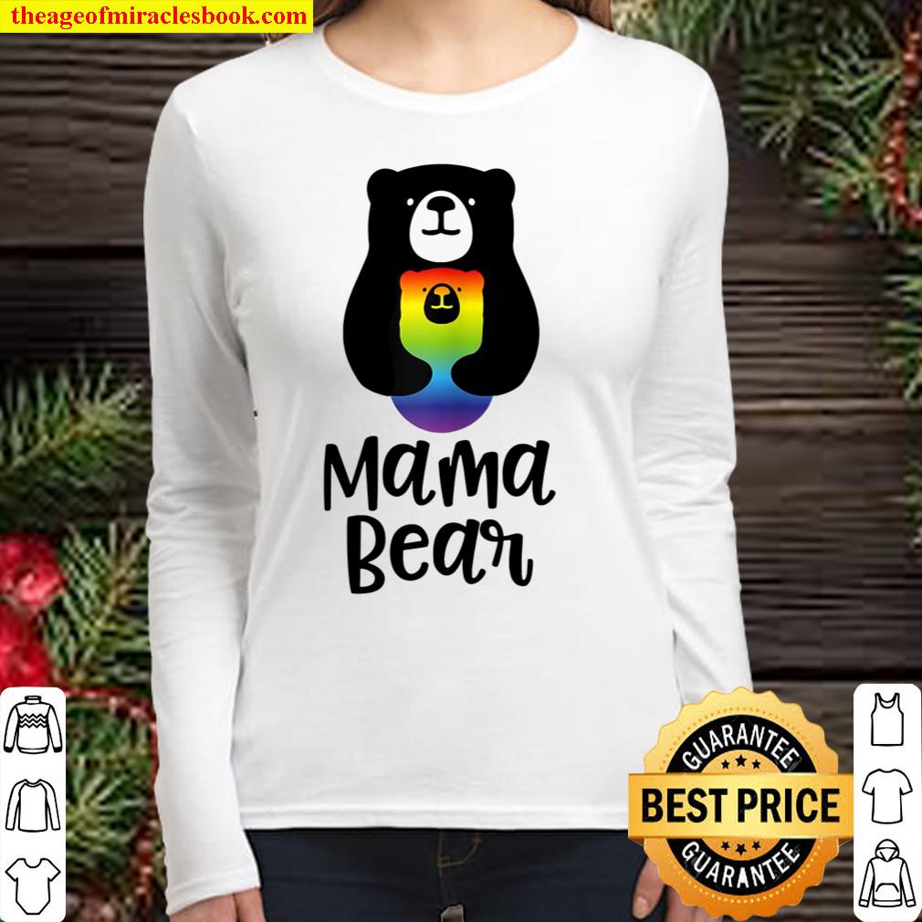 Womens Lgbt Mom Mama Bear Mothers Gift Rainbow Women Long Sleeved
