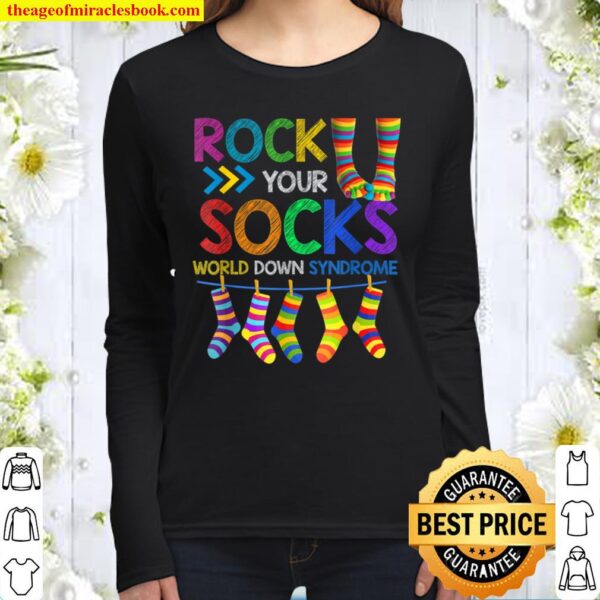 World Down Syndrome Day T Shirt Rock Your Socks Awareness Women Long Sleeved
