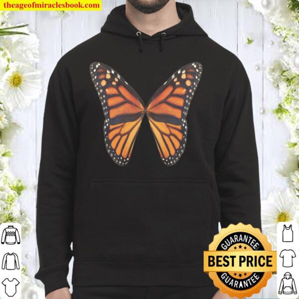 large butterflies with orange and black wings Hoodie