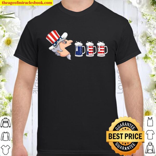 4th Of July Uncle Sam American Flag Beer Drinking Shirt