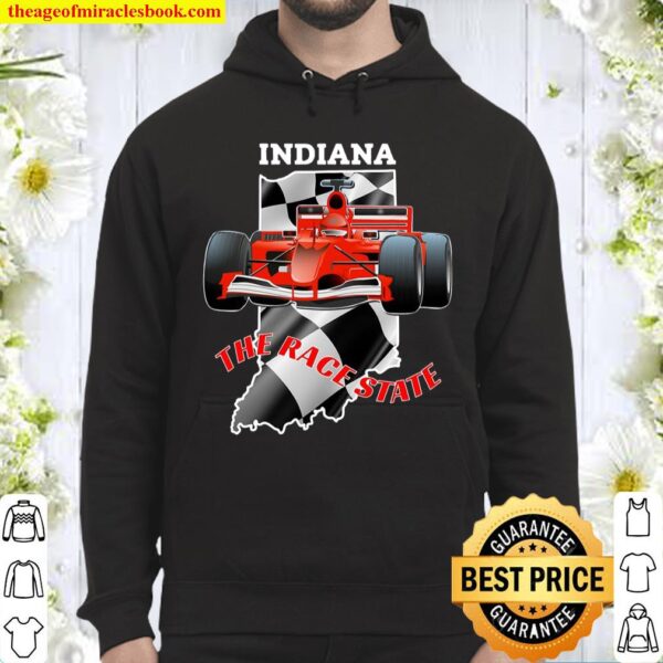 500 Indianapolis Indiana The Race State Checkered Flag Hoodie