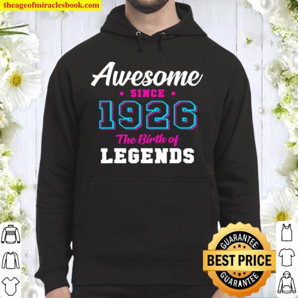 95th Birthday Awesome since 1926 Aged 95 years old Hoodie