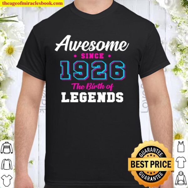95th Birthday Awesome since 1926 Aged 95 years old Shirt
