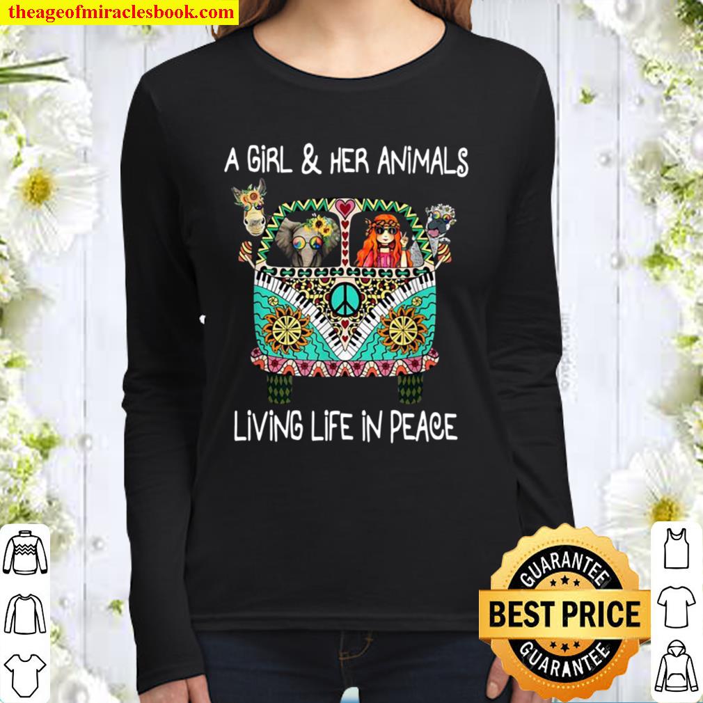 A Girl And Her Animals Living Life In Peace Hippie Women Long Sleeved
