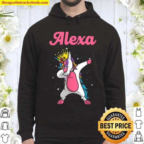 ALEXA Name Personalized Birthday Dabbing Unicorn Queen Hoodie