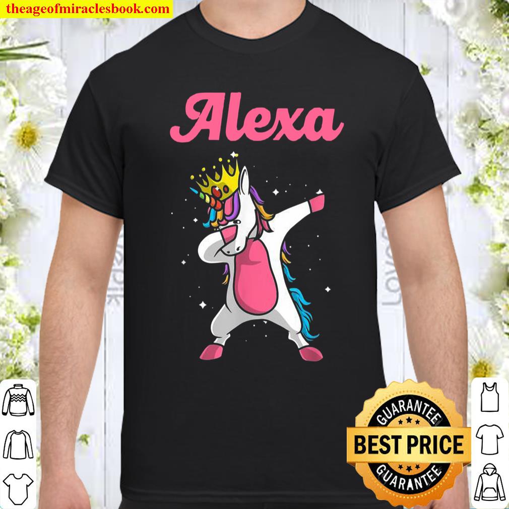 ALEXA Name Personalized Birthday Dabbing Unicorn Queen Shirt