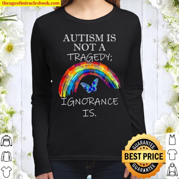 Acceptance Quote Rainbows Puzzle Design Autism Awareness Women Long Sleeved