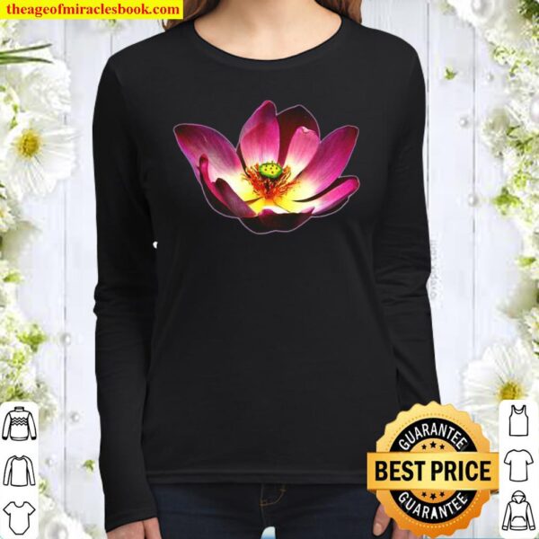 Aesthetic Lotus Flower Shirt Spiritual Yoga Meditation Women Long Sleeved
