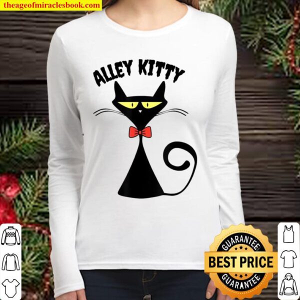 Alley Kitty Black Cat Black Alley Cat top Women Long Sleeved