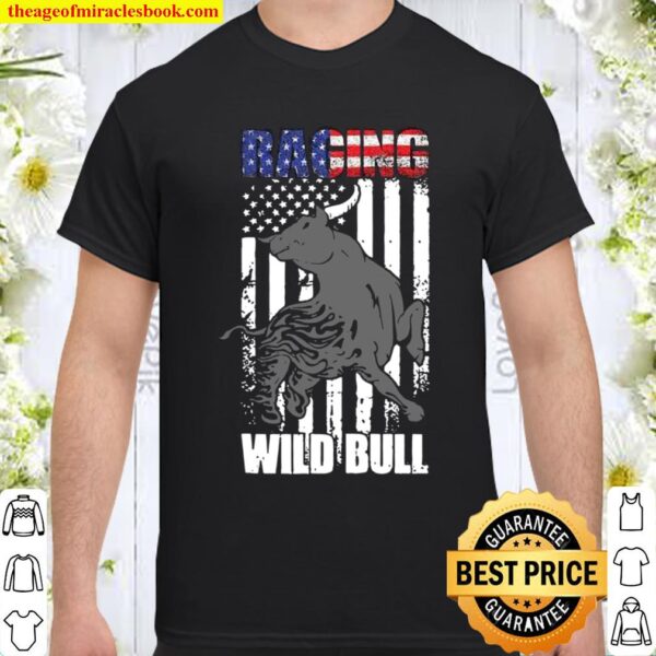 American Flag Bull Rodeo Cowboy Western Country Wild Retro Shirt
