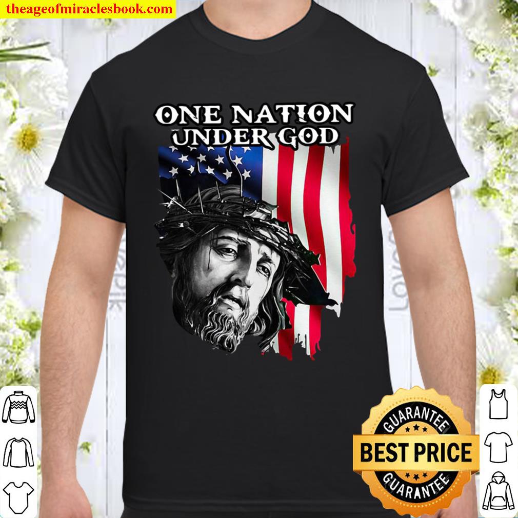 American Flag Jesus One Nation Under God limited Shirt, Hoodie, Long Sleeved, SweatShirt