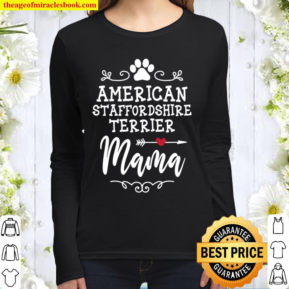 American Staffordshire Terrier Mama Hundebesitzer Geschenk Women Long Sleeved