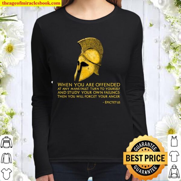 Ancient Greek Stoic Epictetus Quote On Being Offended Women Long Sleeved