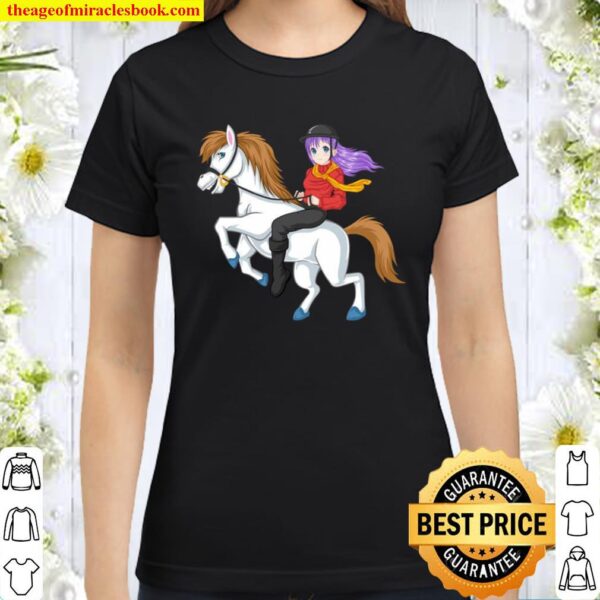 Anime Girl Horse Rider Horseriding _n Girls Classic Women T-Shirt