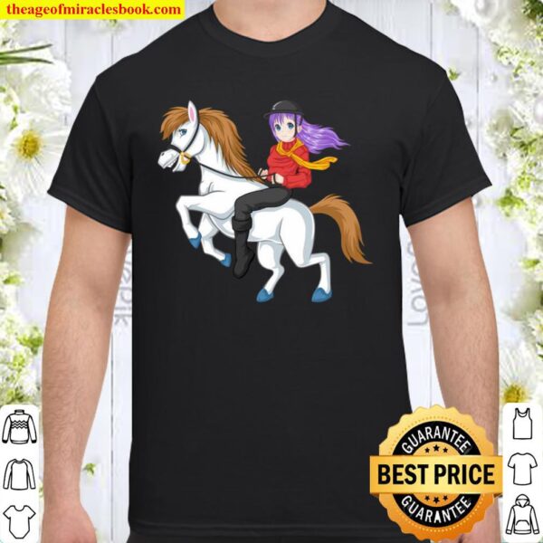 Anime Girl Horse Rider Horseriding _n Girls Shirt