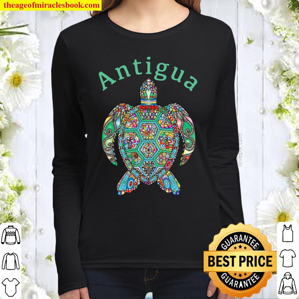 Antigua Tribal Turtle Gift Women Long Sleeved