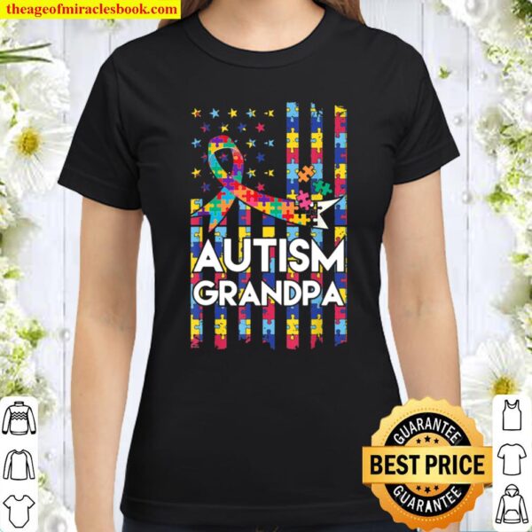 Autism Grandpa Vintage US Flag Essential Classic Women T-Shirt