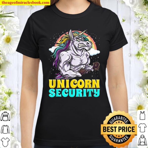 Awesome Unicorn Security Rainbow Mythical Animal Classic Women T-Shirt