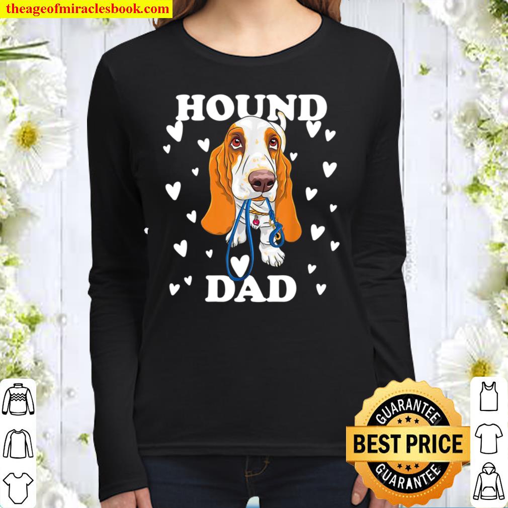 Basset Hound Dad Papa Daddy Pa Father for Father’s Day Women Long Sleeved
