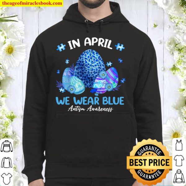 Blue Leopard Eggs Easter In April We Wear Blue Autism Kids Hoodie