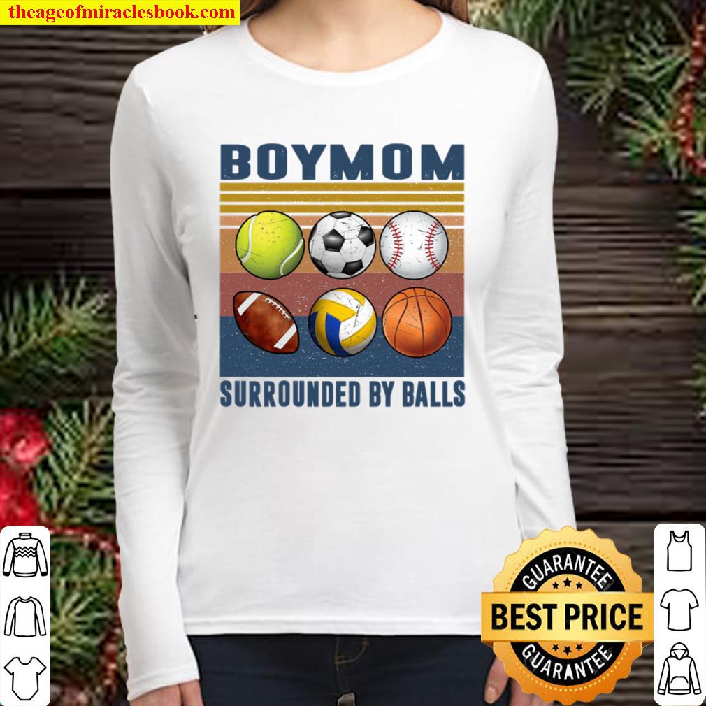 Boy Mom Surrounded By Balls Women Long Sleeved