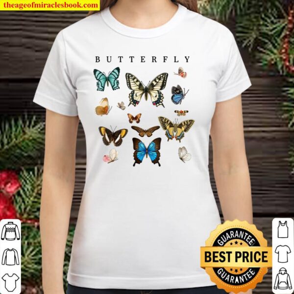 Butterfly Butterflies Botanical Boho Monarch Summer Insect Classic Women T-Shirt