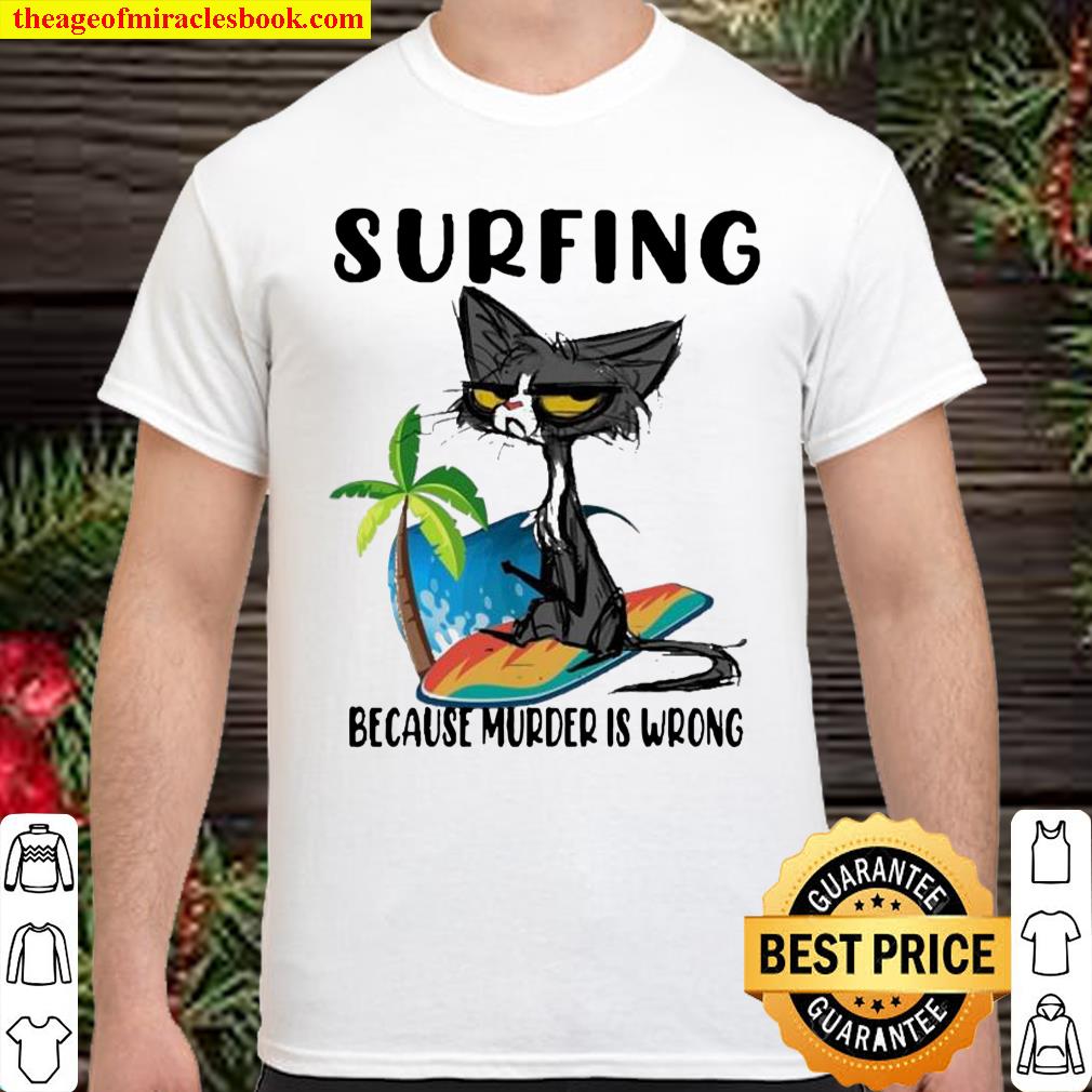 cat surfing shirt