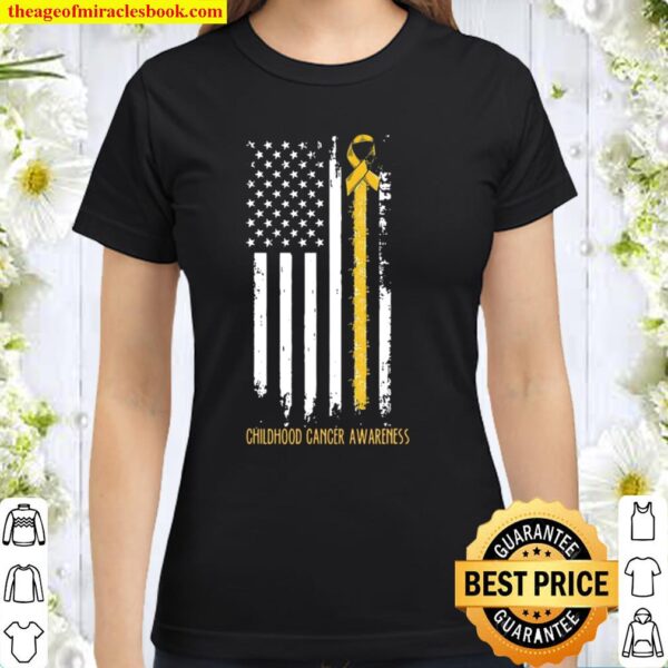 Childhood Cancer Awareness Ribbon In A Flag Classic Women T-Shirt