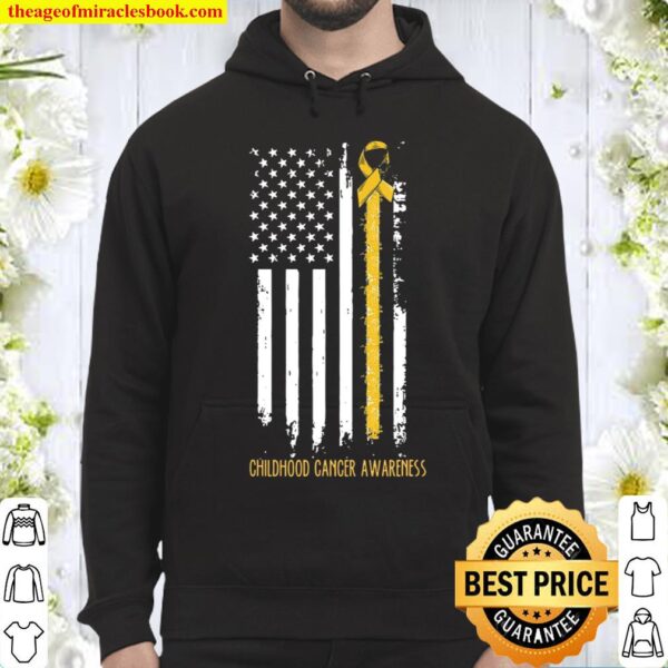 Childhood Cancer Awareness Ribbon In A Flag Hoodie
