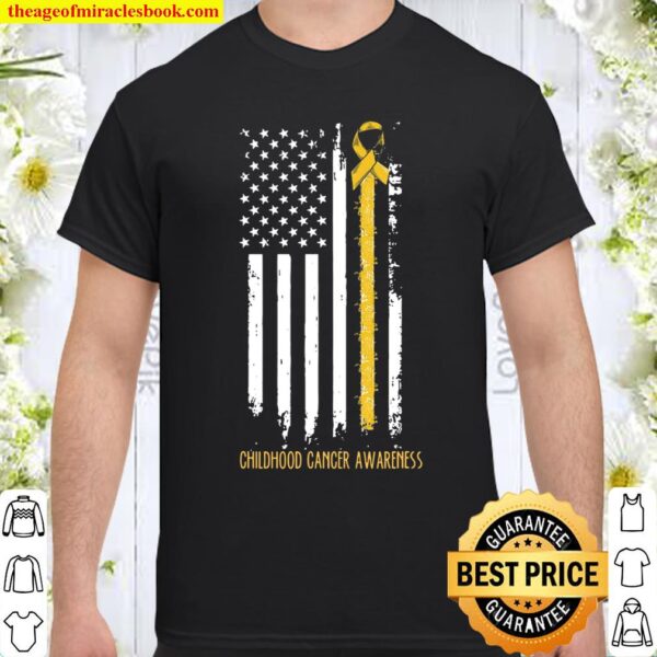 Childhood Cancer Awareness Ribbon In A Flag Shirt