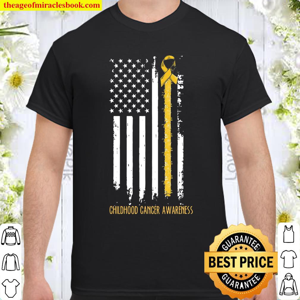 Childhood Cancer Awareness Ribbon In A Flag Shirt, hoodie, tank top, sweater