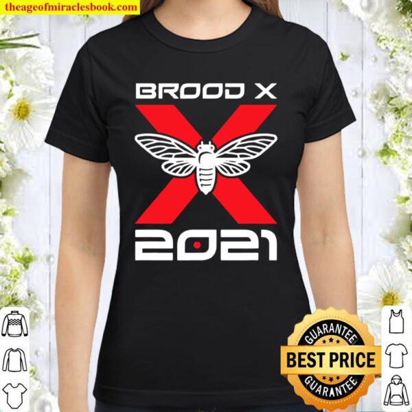 Cicada Brood X 2021 Reemergence Theme Minimalist Classic Women T-Shirt