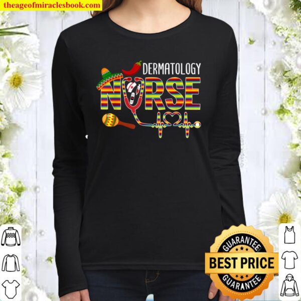 Cinco De Mayo Dermatology Nurse Stethoscope Hearteat Heart Women Long SleevedCinco De Mayo Dermatology Nurse Stethoscope Hearteat Heart Women Long Sleeved