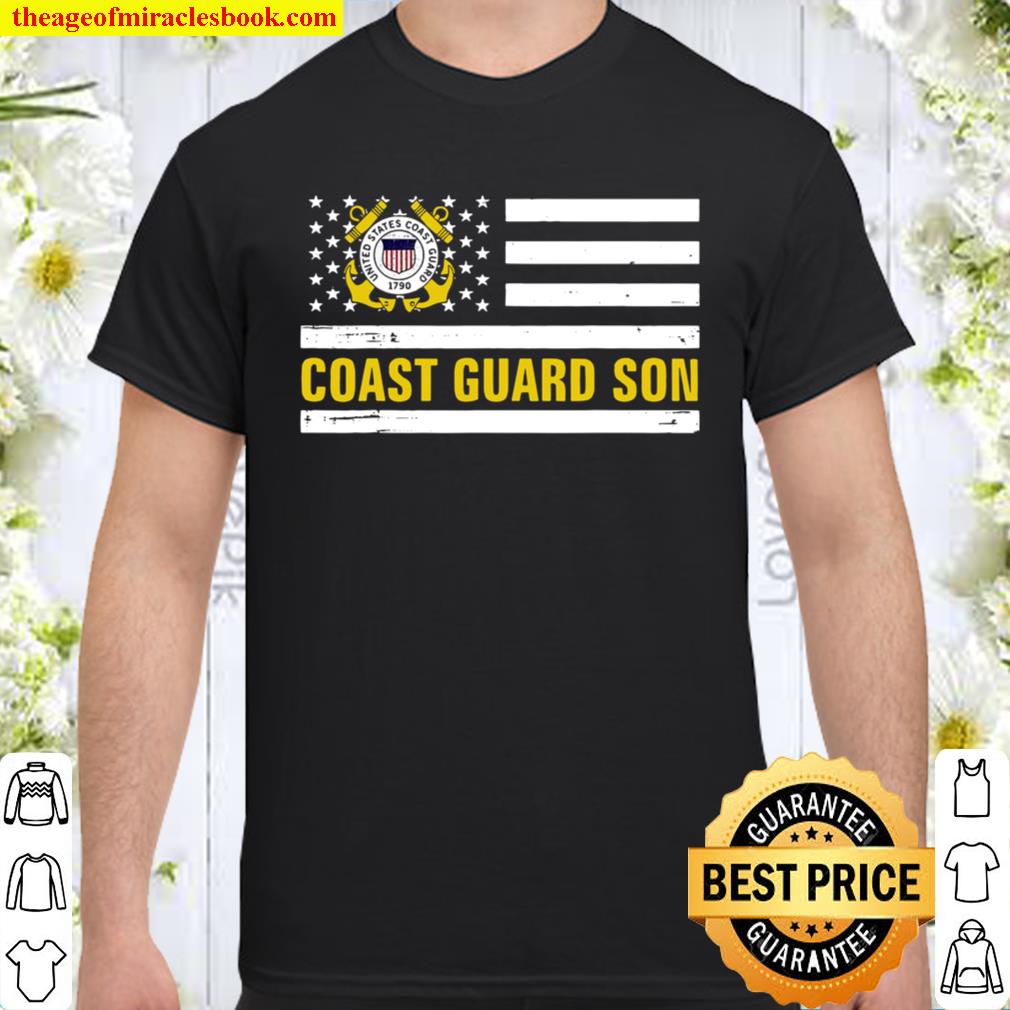 Coast Guard Son With American Flag For Veteran Day Shirt